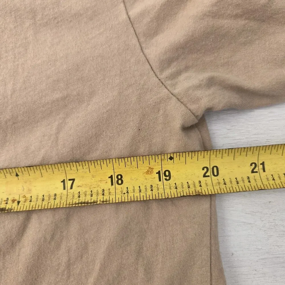 True Religion Men's L Beige Cotton Logo Graphic Crew Neck Short Sleeve Tee